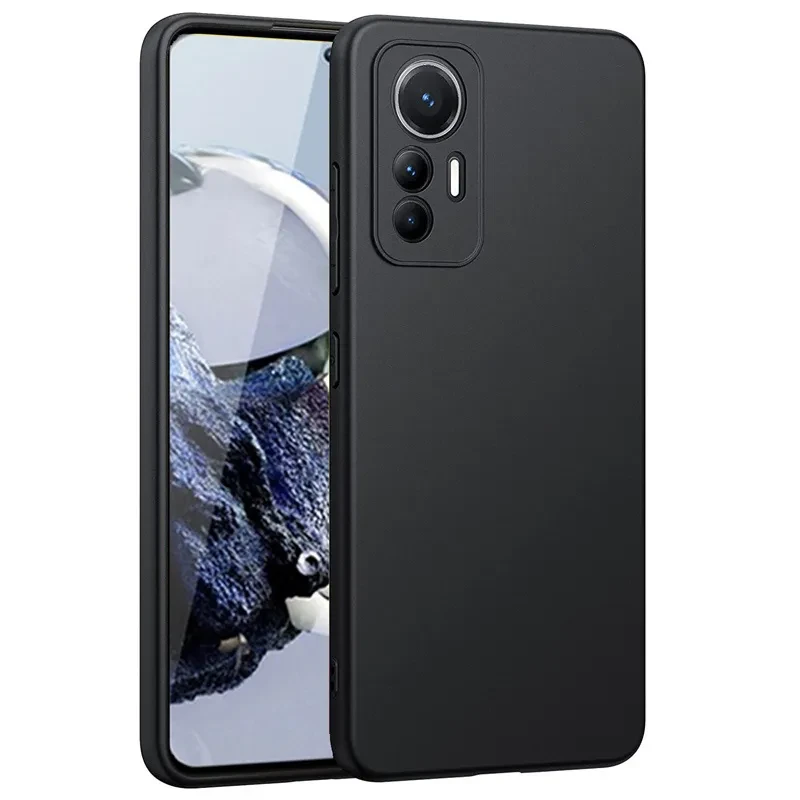Чехол-накладка для Xiaomi 12T / 12T pro / K50 (силикон) черный с защитой камеры - фото 2 - id-p215617585