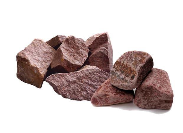 Камень для бани Малиновый кварцит колотый (20 кг, фракция 70-150 мм), фото 2