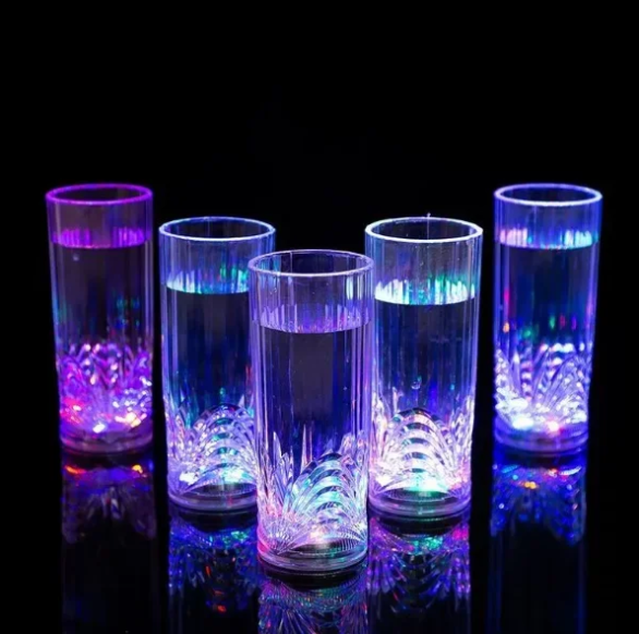 Мерцающий стакан с цветной Led подсветкой дна COLOR CUP - фото 5 - id-p215992316