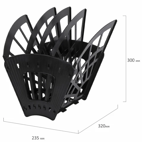 Лоток для бумаг веерный STAFF 5-ти секционный, 4 отделения, сетчатый, черный - фото 7 - id-p215914748