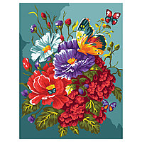 Картина по номерам на картоне ТРИ СОВЫ "Бабочка на цветах", 30*40 ЦЕНА БЕЗ НДС