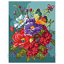 Картина по номерам на картоне ТРИ СОВЫ "Бабочка на цветах", 30*40 ЦЕНА БЕЗ НДС