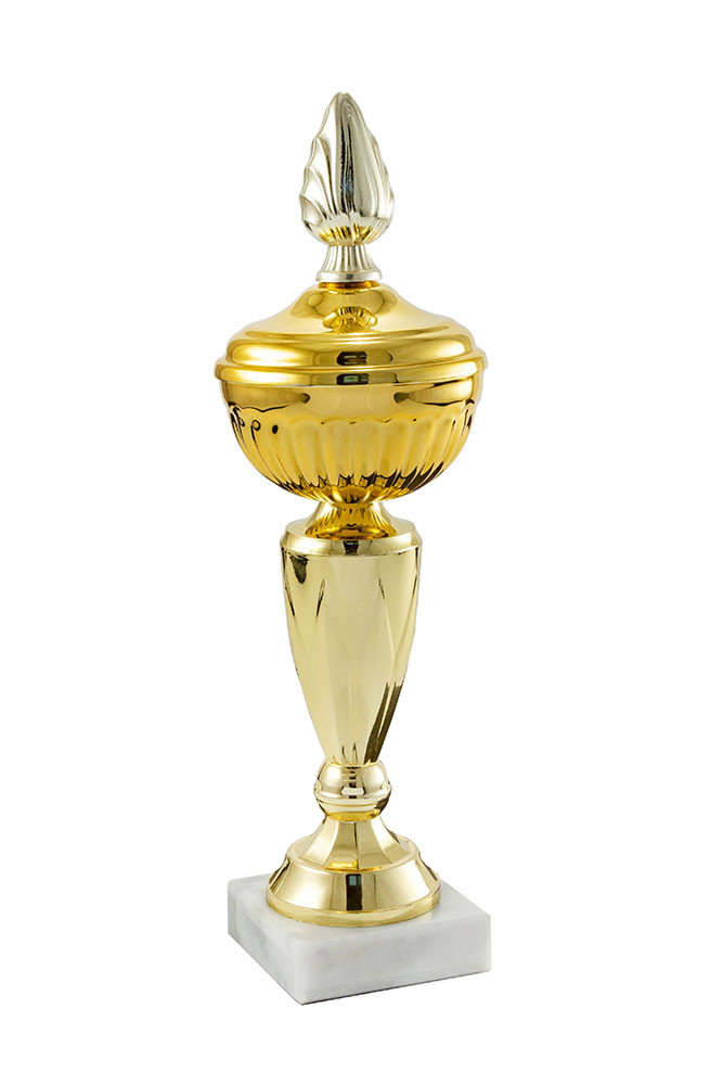 Кубок "Маяк" на мраморной подставке с крышкой , высота 26 см, чаша 8 см арт. 050-190-80 КЗ80