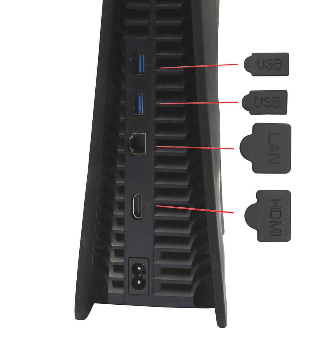Набор из 7 заглушек для защиты портов PlayStation 5 от пыли SiPL - фото 1 - id-p215997434