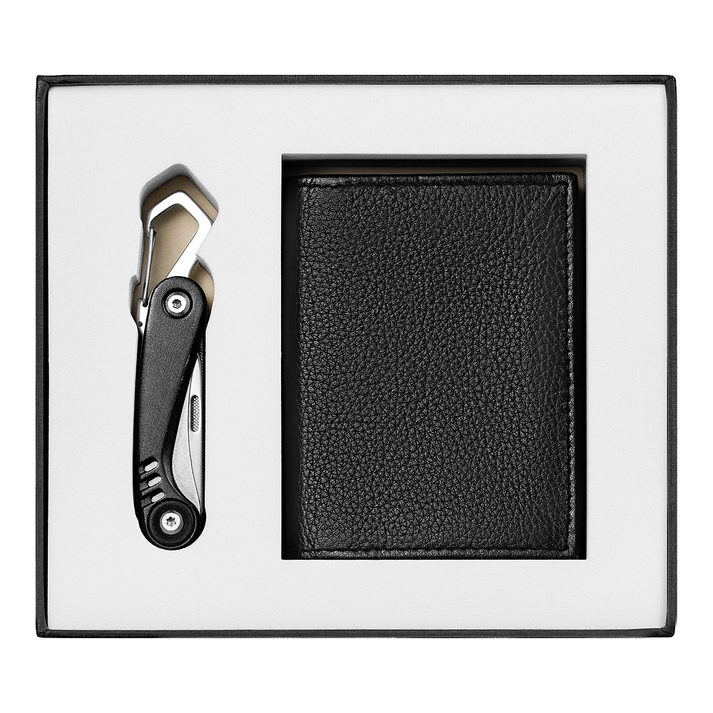 Оптом Набор подарочный Solution Superior Duo (брелок-карабин Tools Impact, футляр для карт Leather Land)