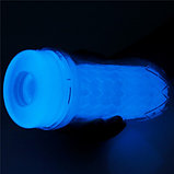 Прозрачный мастурбатор светящийся в темноте Lumino Play Ribbed Masturbator, фото 7