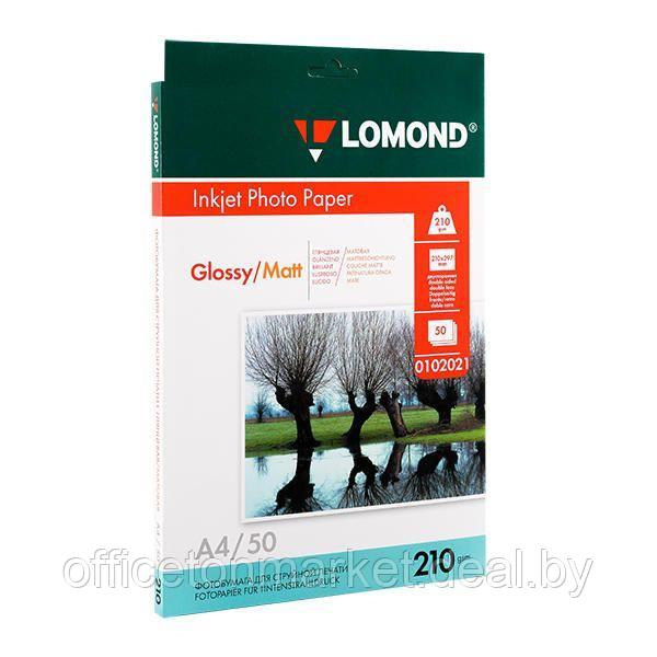 Двусторонняя глянцевая/матовая фотобумага для струйной печати "Lomond", A4, 50 листов, 210 г/м2 - фото 1 - id-p215619114
