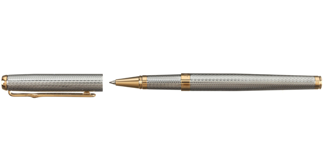 Ручка-роллер подарочная Delucci Celeste корпус серебристый с золотистым - фото 1 - id-p215578535