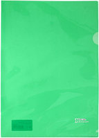 Папка-уголок пластиковая «Стамм» А4 толщина пластика 0,18 мм, прозрачная зеленая