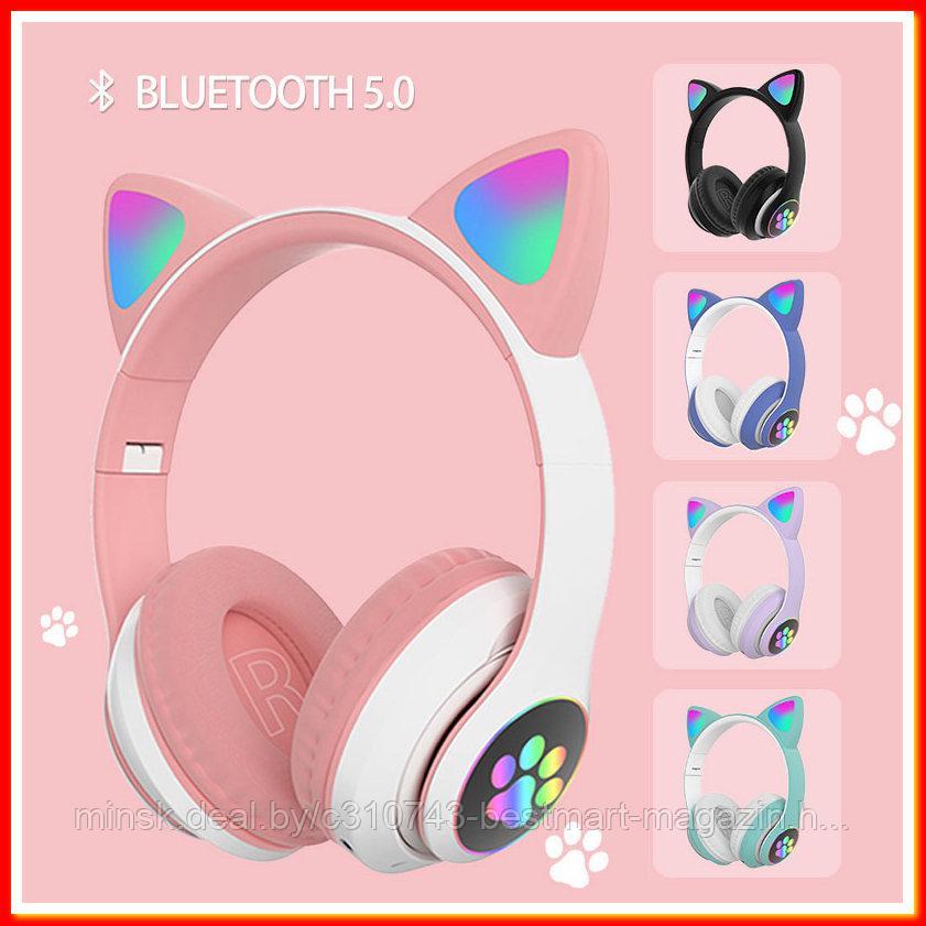 Наушники со светящимися ушками STN-28 CAT EAR | Разные цвета | Беспроводные - фото 1 - id-p216010445
