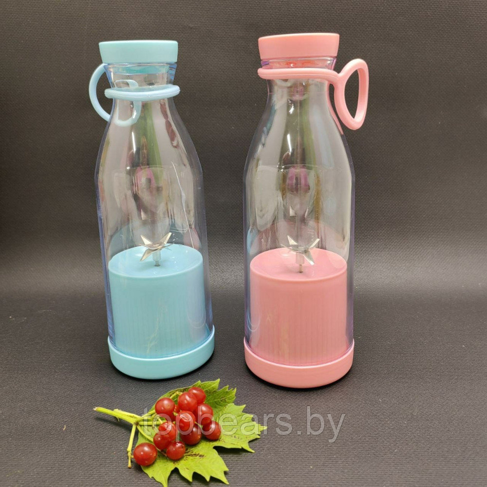 Портативный ручной бутылка-блендер для смузи Mini JuiceА-578, 420 ml Розовый - фото 9 - id-p215963740