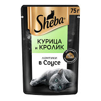 Sheba Ломтики с курицей и кроликом (соус), 75 гр