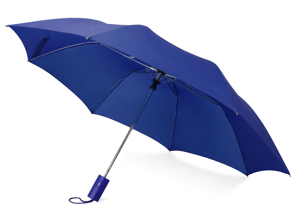 Зонт складной Tulsa, полуавтоматический, 2 сложения, с чехлом, синий (Р) - фото 1 - id-p216017231