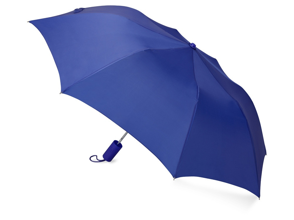 Зонт складной Tulsa, полуавтоматический, 2 сложения, с чехлом, синий (Р) - фото 2 - id-p216017231