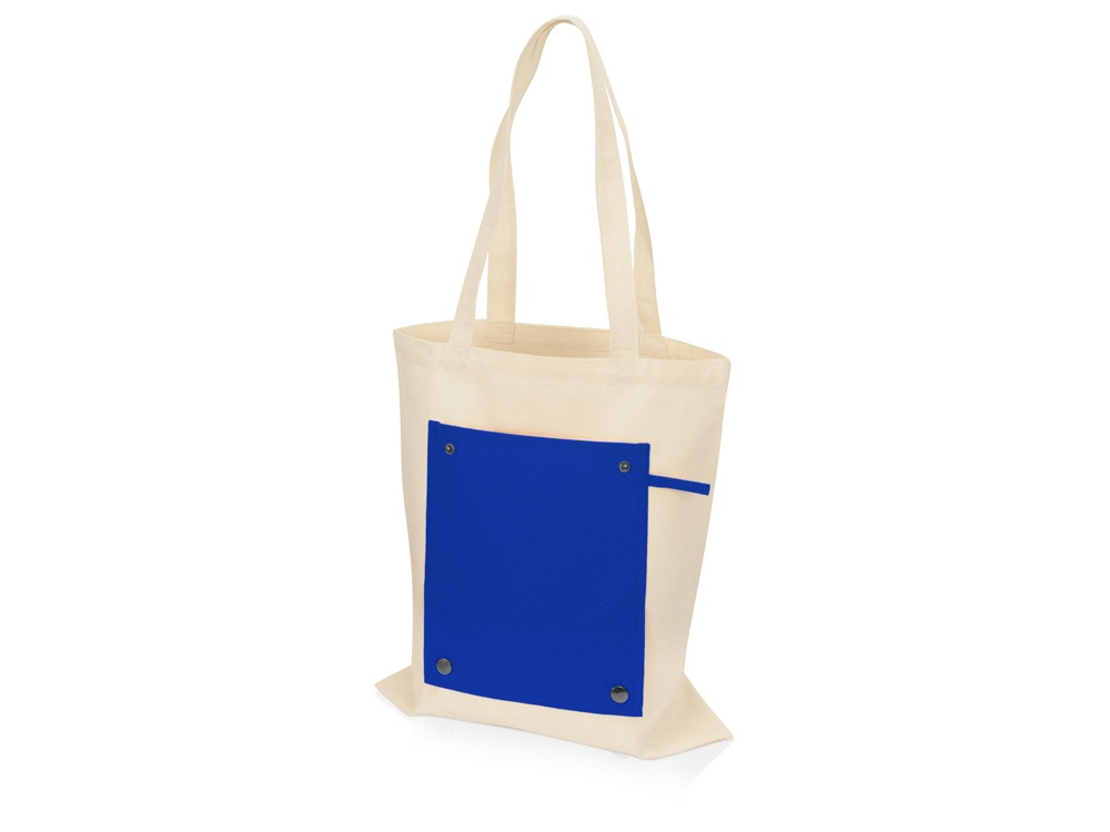 Складная хлопковая сумка для шопинга Gross с карманом, синий - фото 3 - id-p216017241