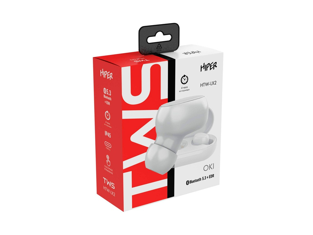 Беспроводные наушники HIPER TWS OKI White (HTW-LX2) Bluetooth 5.0 гарнитура, Белый - фото 5 - id-p216017344