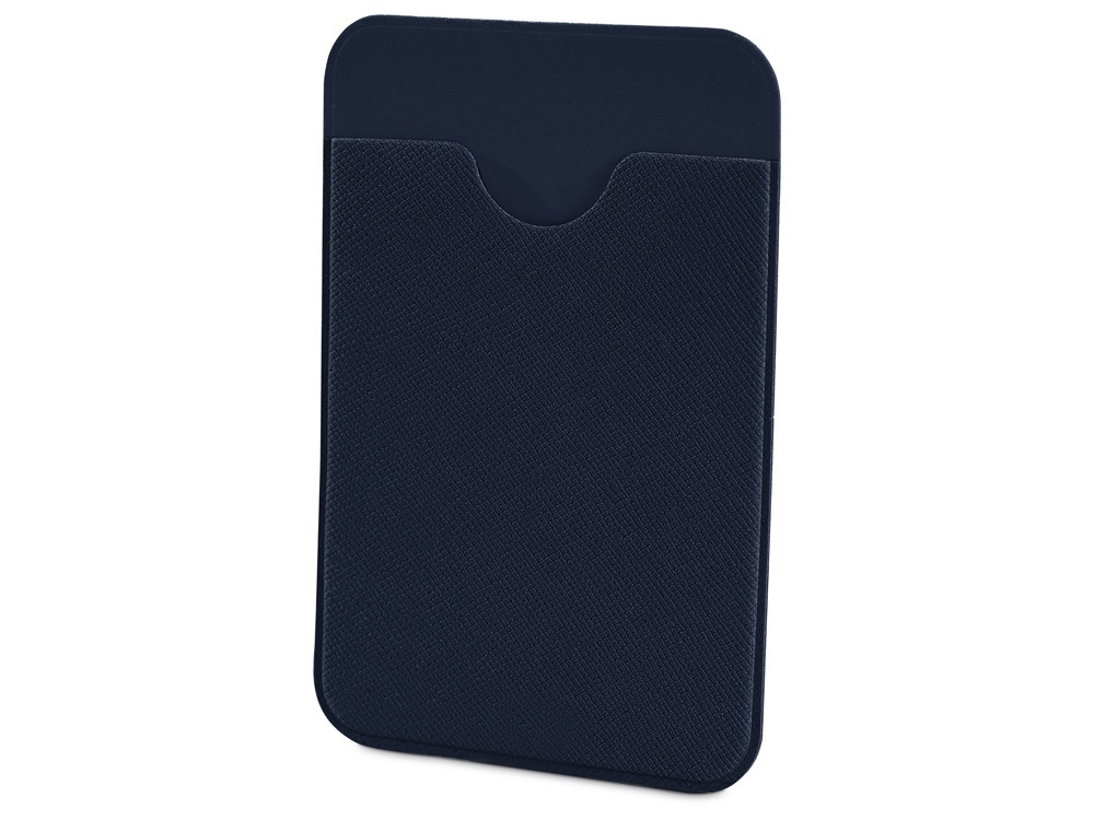 Чехол-картхолдер Favor на клеевой основе на телефон для пластиковых карт и и карт доступа, темно-синий - фото 1 - id-p216017352