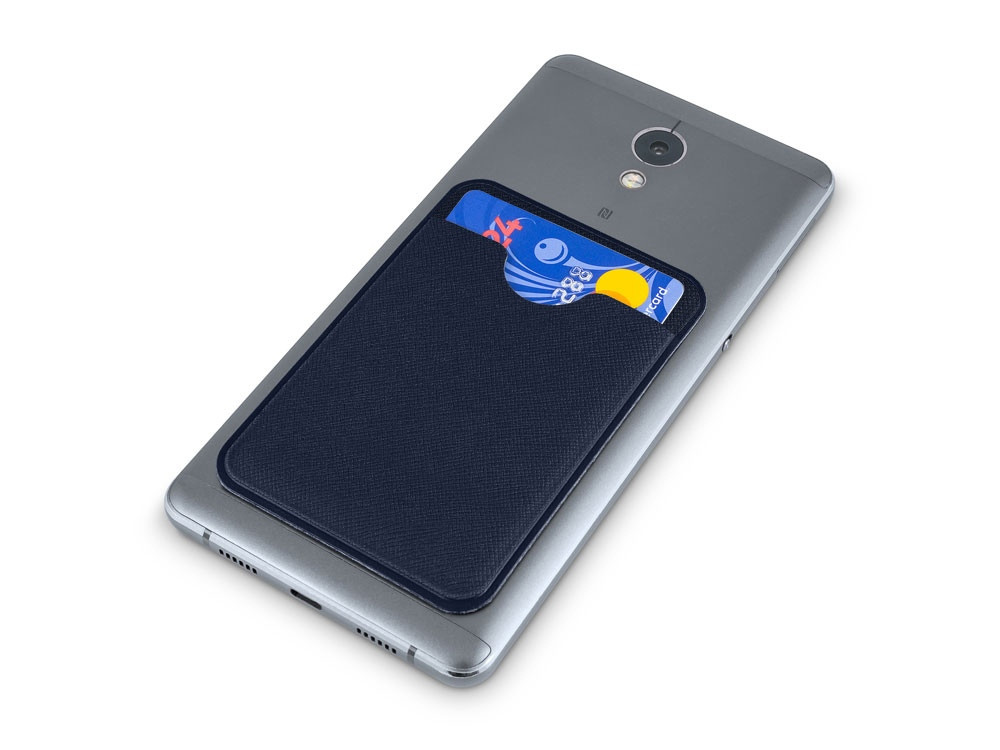 Чехол-картхолдер Favor на клеевой основе на телефон для пластиковых карт и и карт доступа, темно-синий - фото 4 - id-p216017352