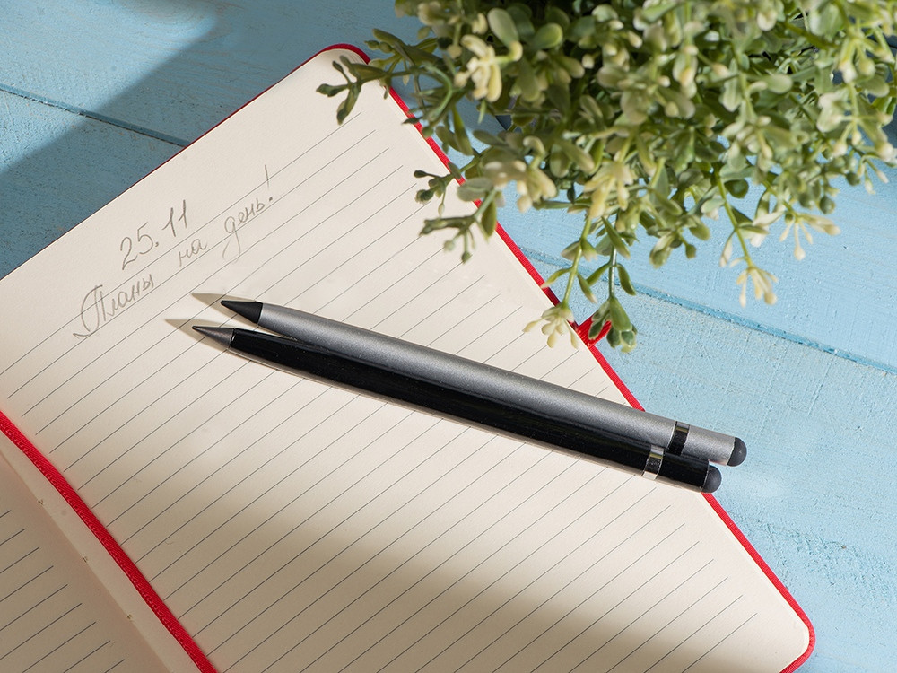 Вечный карандаш Eternal со стилусом и ластиком, черный - фото 4 - id-p216017360