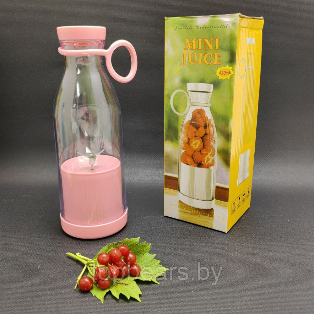 Портативный ручной бутылка-блендер для смузи Mini JuiceА-578, 420 ml Зеленый - фото 5 - id-p209507630
