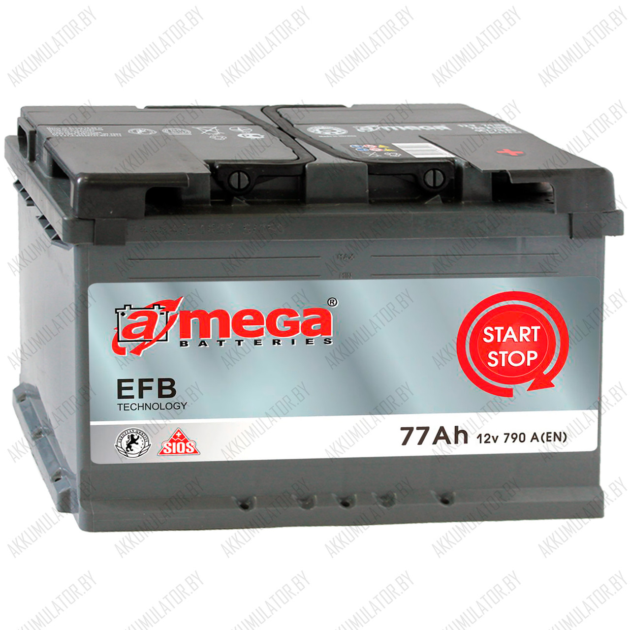Аккумулятор A-Mega EFB 6СТ-77-А3 / 77Ah / 790А - фото 1 - id-p137771656