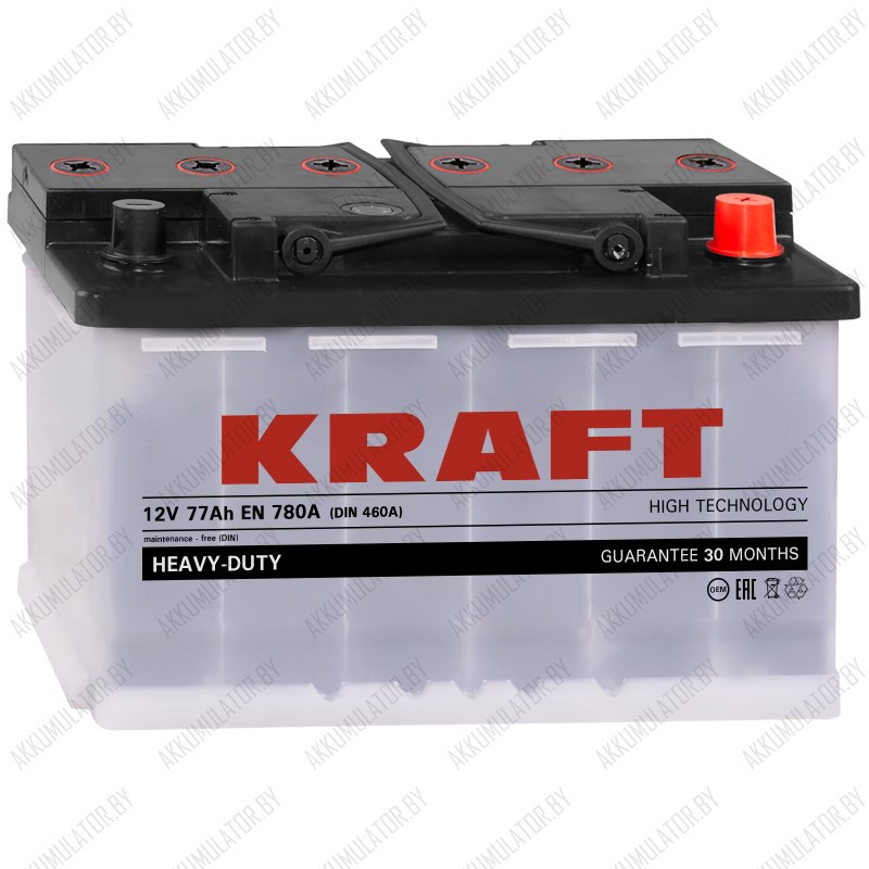 Аккумулятор Kraft / 77Ah / 780А - фото 1 - id-p143940261
