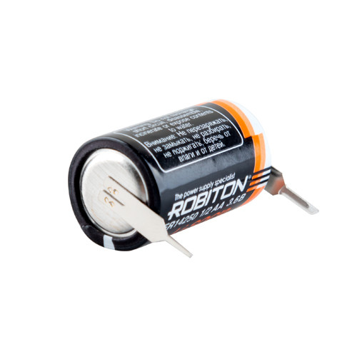 Элемент питания 14250 - ROBITON ER14250-P1M1, 3.6V, Lithium (1/2AA) со штырьковыми выводами под пайку