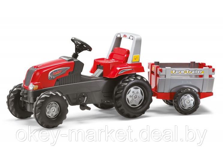 Детский педальный трактор с прицепом Junior Rolly Toys 800261 - фото 2 - id-p65605436