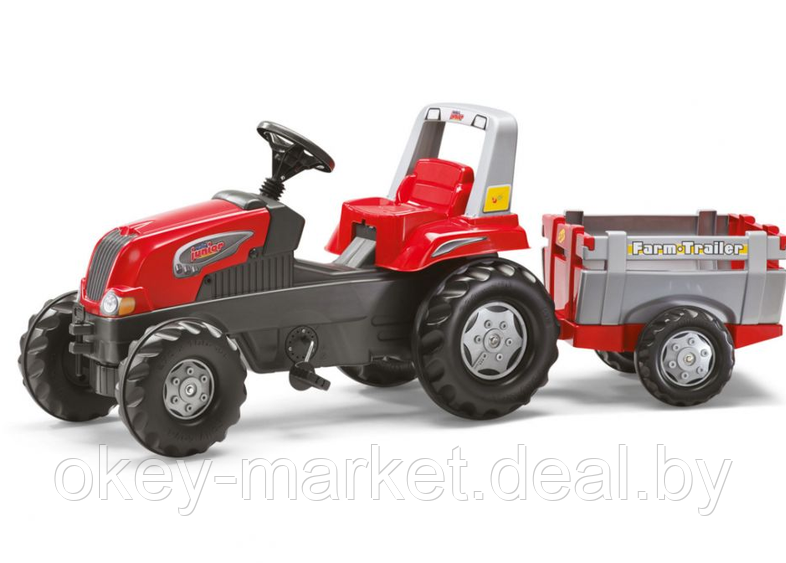 Детский педальный трактор с прицепом Junior Rolly Toys 800261 - фото 8 - id-p65605436