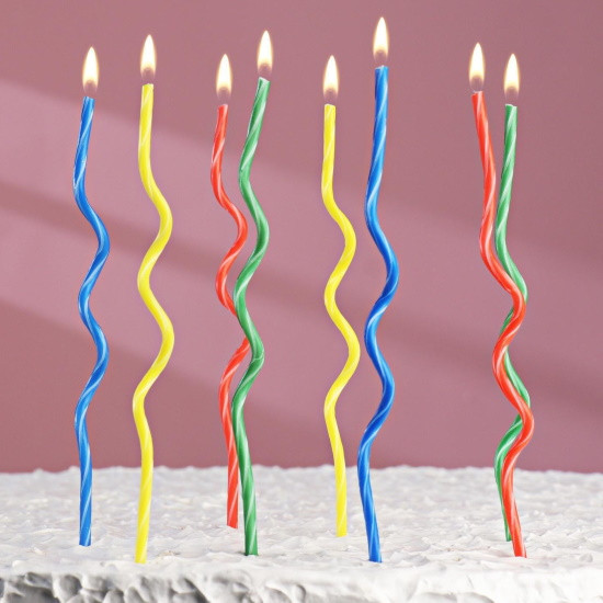 Свечи для торта Витые, 8 шт - фото 1 - id-p216088799