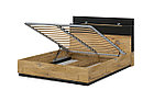 Кровать двойная Quartz (Кварц) с подъемным механизмом Дуб нокс/Черный, фото 4