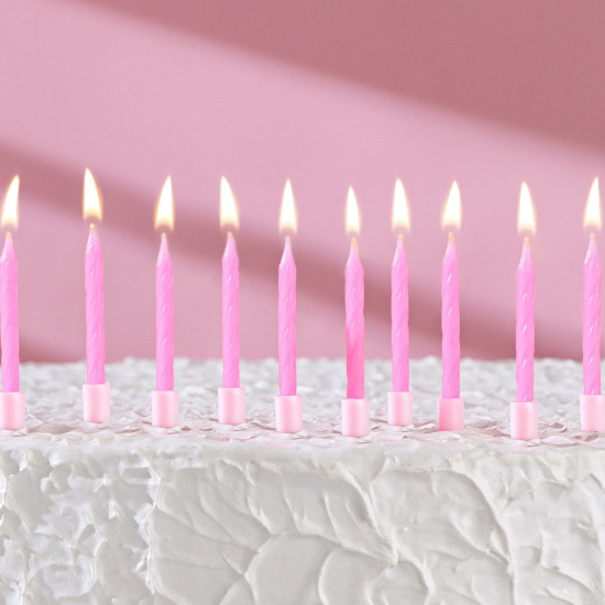 Свечи для торта Неон розовые, 10 шт - фото 1 - id-p216116402
