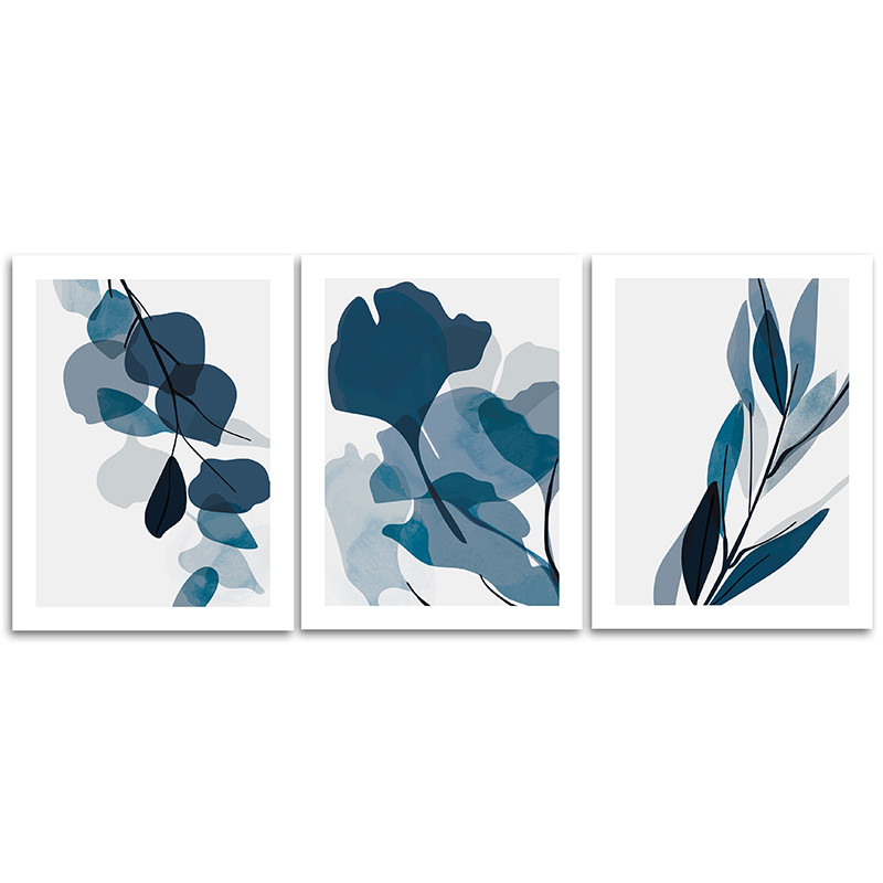 Набор из трех постеров на подложке 30х40 Абстракция (Синяя акварель) (10) - фото 1 - id-p216081013