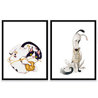 Набор из двух постеров 40х50 Животные (Собачка и Котик) (3) ВЫВОД