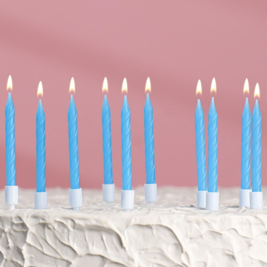 Свечи для торта Неон синие, 10 шт - фото 1 - id-p216119786