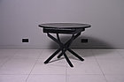 Стол №31 Пластик Мрамор марквина черный 693/черный муар (круг), фото 2
