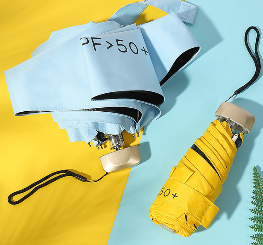 Мини - зонт карманный полуавтомат Голубой - фото 4 - id-p216133636