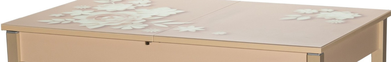 Стол М82 Бристоль стекло мателюкс, Кофейные цветы/опоры капучино - фото 3 - id-p216142441
