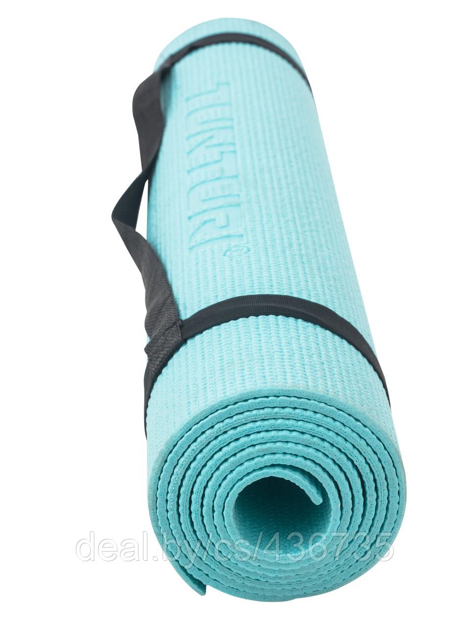 Коврик для йоги Tunturi ПВХ, 4мм, бирюзовый - фото 2 - id-p134049945