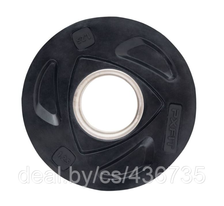 Олимпийский обрезиненный диск PX-Sport, черный с цветной вставкой, 2,5 кг - фото 2 - id-p181313525