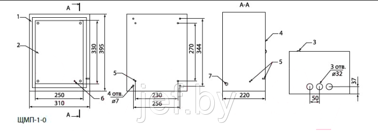 Корпус металлический щмп-1-0 395х310х220 TDM SQ0905-0059 - фото 4 - id-p195483095