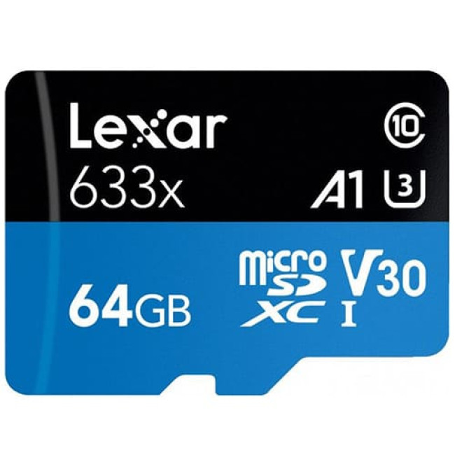 Карта памяти Lexar 633x microSDXC LSDMI64GBB633A 64GB (с адаптером) - фото 3 - id-p216145988