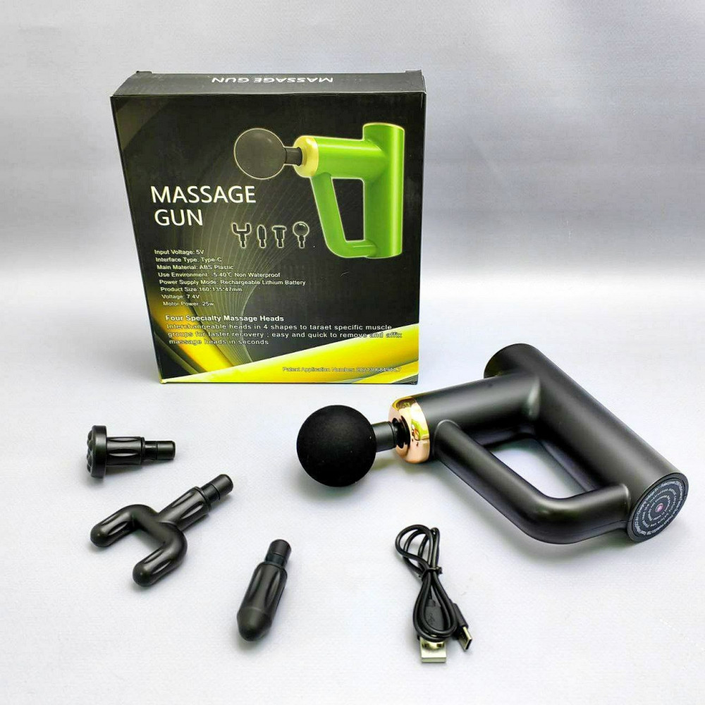 Массажер мышечный (массажный перкуссионный ударный пистолет) Massage Gun BX-790 - фото 3 - id-p216151303