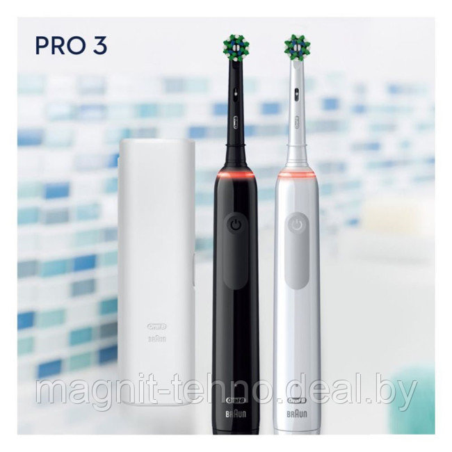 Комплект зубных щеток Oral-B Pro 3 3900 Duo Cross Action + Sensi White D505.523.3H - фото 2 - id-p216152373