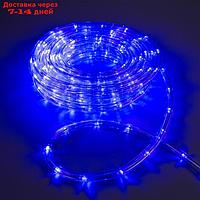 LED шнур 10 мм, круглый, 10 м, чейзинг, 2W-LED/м-24-220V, с контр. 8р, СИНИЙ