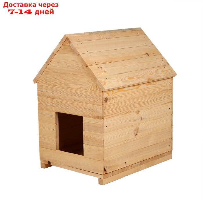 Будка для собаки, 75 × 60 × 90 см, деревянная, с крышей - фото 6 - id-p215605030