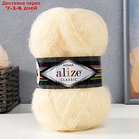 Пряжа "Mohair classic NEW" 25% мохер, 24% шерсть, 51% акрил 200м/100гр (01 кремовый)