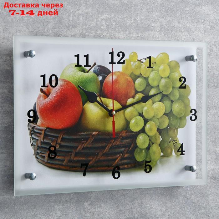 Часы настенные, серия: Кухня, "Корзина с фруктами", 25х35 см, микс - фото 2 - id-p215604240