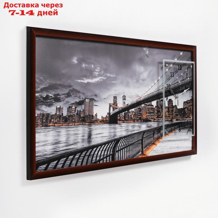 Часы-картина настенные, серия: Город, "Бруклинский мост", 50х100 см, миск - фото 2 - id-p215604251