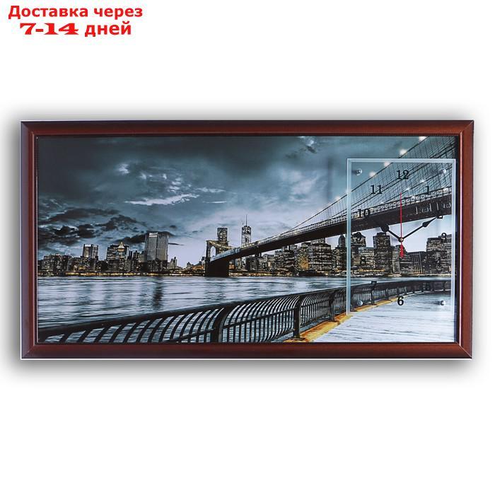 Часы-картина настенные, серия: Город, "Бруклинский мост", 50х100 см, миск - фото 3 - id-p215604251
